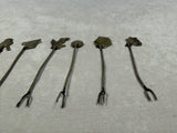 Vintage Alpaca & Taxco Mother of Pearl Cocktail Forks - Lot of 10