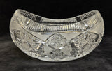 Antique Brilliant Starburst Cut Glass Oval Bowl