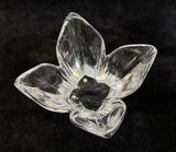 Orrefors Art Glass Lotus Bowl Lead Crystal by Lars Hellsten Vintage Sweden