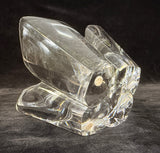 Orrefors Art Glass Lotus Bowl Lead Crystal by Lars Hellsten Vintage Sweden