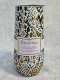 Lilly Pulitzer Gold Metallic Play Pattern 10 oz. Stainless Steel Champagne Flute
