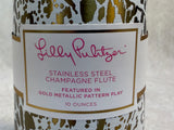 Lilly Pulitzer Gold Metallic Play Pattern 10 oz. Stainless Steel Champagne Flute