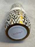 Lilly Pulitzer Gold Metallic Play Pattern 10 oz. Stainless Steel Champagne Flute
