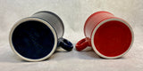 Fiesta Ring-handled Coffee Mugs, Scarlet Red & Twilight Blue - Lot of 2