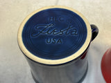 Fiesta Ring-handled Coffee Mugs, Scarlet Red & Twilight Blue - Lot of 2