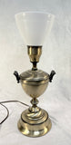 Green Stamps 1950s Table Lamp with Milk Glass Shade - Works!