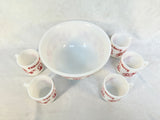 Vintage Hazel Atlas Tom and Jerry Punch Bowl and 5 Cups