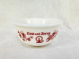 Vintage Hazel Atlas Tom and Jerry Punch Bowl and 5 Cups