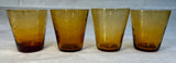 Beautiful Hand-Blown Amber Glasses - Set of 4