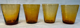 Beautiful Hand-Blown Amber Glasses - Set of 4