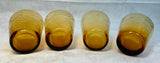 Beautiful Hand-Blown Amber Glasses - Set of 4