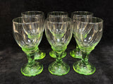 Fire & Light Handmade Glass Green Wine Goblets - Set of 6