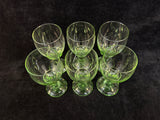 Fire & Light Handmade Glass Green Wine Goblets - Set of 6