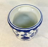 Chinoiserie 8" Blue and White Ceramic Planter Pot