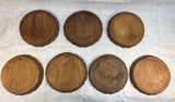 Set of 7 Vintage German Wood and Resin Cityscape Wall Plates