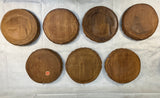 Vintage Wood and Resin German Cityscape Wall Plates - Set of 7