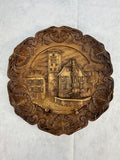 Vintage Wood and Resin German Cityscape Wall Plates - Set of 7