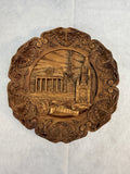 Vintage Wood and Resin German Cityscape Wall Plates - Set of 7