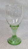 Fire & Light Handmade Glass Green Wine Goblets - Set of 6