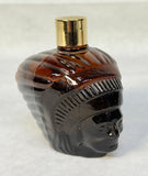 Vintage AVON Indian Head and PAID Stamp Brown Glass Men's Cologne Bottles