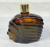 Vintage AVON Indian Head and PAID Stamp Brown Glass Men's Cologne Bottles