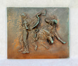Nancy DuPont Twyman Bullfight Bronze Relief Wall Plaque
