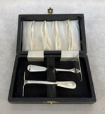 Vintage Boxed Pair of Silver Plated Baby Food Pushers