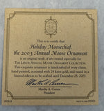 Lenox 2003 Holiday Moosechief Ornament w/ Box & COA