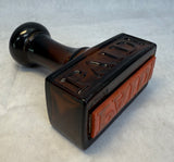 Vintage AVON Indian Head and PAID Stamp Brown Glass Men's Cologne Bottles