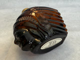 Vintage AVON Indian Head and PAID Stamp Brown Glass Men's Cologne Bottles