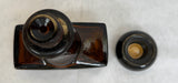 Vintage AVON Indian Head and PAID Stamp Brown Glass Men's Cologne Bottles