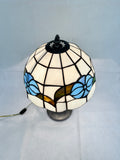 Tiffany-style Blue Flower Table Lamp