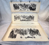 Guilin Mountain Landscapes, Guangxi China Calligraphy Drawings - Lot of 10
