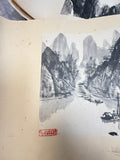 Guilin Mountain Landscapes, Guangxi China Calligraphy Drawings - Lot of 10