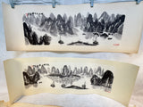 Guilin Mountain, Guangxi China Landscapes, Calligraphy Drawings - Lot of 10