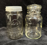 Pair of Vintage Glass Mason Jars