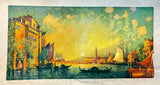 Vintage 1928 Venetian Elopement by La Tesa Borin Mfg. Lithograph