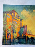 Vintage 1928 Venetian Elopement by La Tesa Borin Mfg. Lithograph