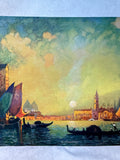 Vintage 1928 Venetian Elopement by La Tesa Borin Mfg. Lithograph