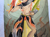 Vintage Original Theatrical Costume Design, Signed by Artist
