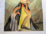 Vintage Original Theatrical Costume Design, Signed by Artist