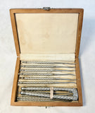Vintage Nut Cracker with 11 Picks in Wood Box Set