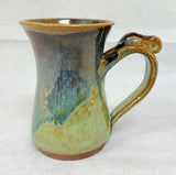 Drip Glaze Pottery Mug with Thumb Rest