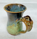 Drip Glaze Pottery Mug with Thumb Rest
