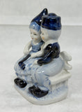 Vintage Delft Blue Hand Painted Couple Figurine