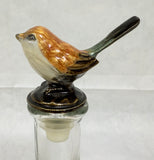 Bottles with Painted Bird Stoppers - Set of 2