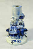 Vintage Delft Blue Hand Painted Couple By Tree Small Lamp Base
