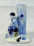 Vintage Delft Blue Hand Painted Couple By Tree Small Lamp Base