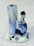 Vintage Delft Blue Hand Painted Couple By Tree Small Lamp Base