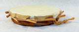 Native American Rawhide Disc Drum W/ Clay Pottery Base